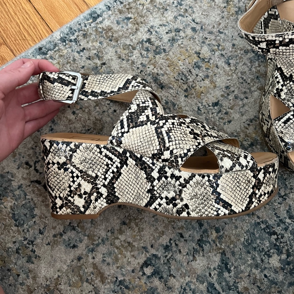 Dolce vita snakeskin platform heels